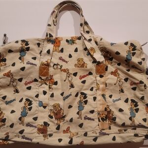 Vintage Flinestones All Over Print Duffle Bag 18.5x13